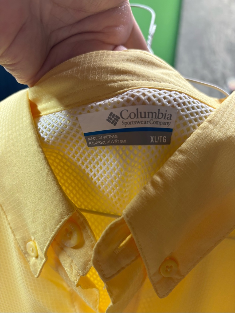 Columbia Yellow Men's Long-Sleeve Vented PFG Outdoor Shirt Size XL EUC - Picture 4 of 4